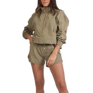 Conjunto de Chaqueta Cortavientos y Pantalones Cortos Personalizables para Mujer, con Cremallera Delantera, 2 Piezas, Ropa Urbana para Invierno, Combinación de Chaqueta y Pantalones Cortos 2026 - Product Image 1