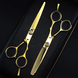 Tijeras de pelo de oro de 6,0 pulgadas de nueva moda al por mayor Sessors de belleza con diseño elegante para cortar el pelo - Product Image 1