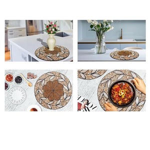 Beautiful Glass <b>Beaded</b> Round Table <b>Placemat</b> Hot Selling Handmade <b>Beaded</b> <b>Placemat</b> for Wedding Parties & New Year - Product Image 2