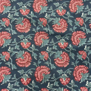 Artesano blanco Floral mano bloque estampado tela 100% algodón Boho cortina y vestido materiales hechos a mano textiles indios para niñas - Product Image 1