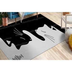 Tapis imprimé moderne et vibrant, accent animalier abstrait pour le bureau ou la maison, tapis en chenille - Product Image 3