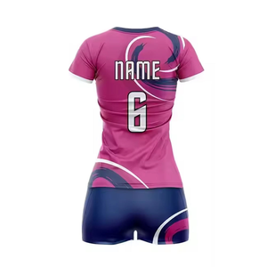 Conjunto de Uniforme de Voleibol Personalizado, Diseño de Sublimación Impreso Premium, Camiseta y Pantalones Cortos de Equipo, Logotipo Personalizado del Fabricante, 100% Poliéster - Product Image 3