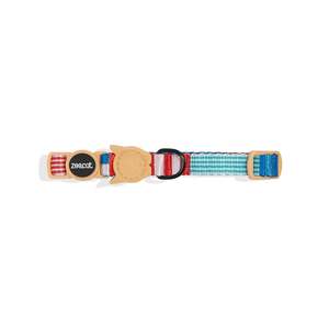 Collier de luxe rayé pour chien, style yacht, à libération rapide, en cuir et polyester, élégant, moderne, classique, style simple - Product Image 1