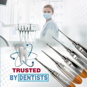 Straight Dental Luxating Elevator <b>Set</b> of 5 Apical Periotome Molt Osteotome Implant Root Extraction Instruments By Altomme - Product Image 4