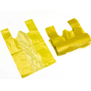 2025 bolsas de compras de plástico, bolsas de compras de plástico desechables blancas con asa, bolsas de compras de distribución reutilizables marca HM - Product Image 1