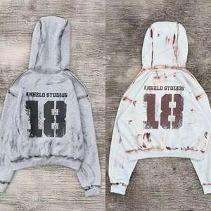 ชุดเซ็ตเสื้อฮู้ดดี้และกางเกงวอร์มทรงบ็อกซี่ฟิต ผ้าเฟรนช์เทอร์รี่เนื้อหนัก 450 กรัม สไตล์วินเทจ ซิปเต็มตัว สีซีดแบบซันเฟด สำหรับผู้ชาย - Product Image 2