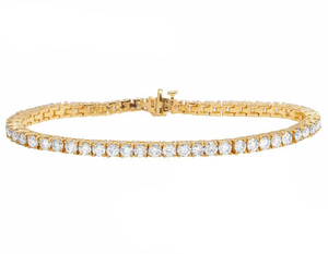 Bracelet tennis en argent S925 plaqué or élégant avec moissanite, cadeau pour les femmes, mariage et fête - Product Image 1