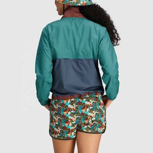 Chaquetas cortavientos atléticas para mujer, chaquetas cortavientos ligeras transpirables de otoño con logotipo personalizado para mujer, chaquetas de nailon de secado rápido para mujer - Product Image 3