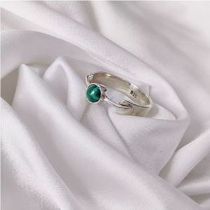 Bague classique en argent sterling 925 pour femmes avec incrustation de quartz d'agate de diamant malachite larimar pour les fêtes de mariage - Product Image 4