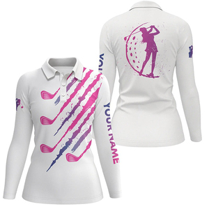 Polo de golf à manches longues pour hommes avec sublimation complète et logo personnalisé Design gratuit fabriqué au Pakistan - Product Image 4