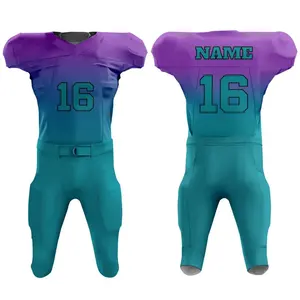 2025 Uniforme de fútbol americano de calidad superior 100% Poliéster Durable Trendy Athletic Fit Short Printed Team Wear Servicio OEM - Product Image 6