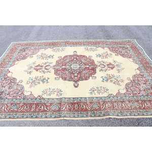 Alfombra de 6.46x9.4 pies, Alfombra Turca Vintage, Alfombra de Lana Roja - Product Image 2