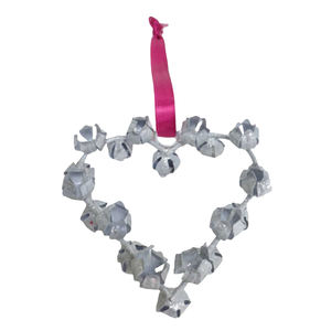 Ornement de Noël suspendu en métal de forme ronde pour la décoration d'arbre de Noël Ornement mural fini argent - Product Image 2