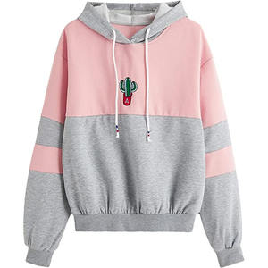 Recién llegado, sudaderas con capucha de invierno para mujer, sudaderas de estilo Hip Hop con hombros caídos de dos tonos con estampado de logotipo personalizado - Product Image 1