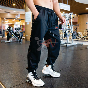 Logo personnalisé de haute qualité 320 GSM 90% Polyester 10% Spandex décontracté Fitness athlétique survêtement pantalon uni hommes pantalons de survêtement - Product Image 3