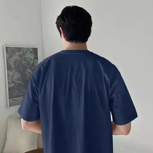 เสื้อยืดผู้ชายไซส์ใหญ่ รุ่นซัมเมอร์ 2025 ลุคย้อมสีแบบแอซิดวอช ผ้าแคนวาส ดีไซน์เรียบง่าย ตัดเย็บพอดีตัว รับผลิตแบบ OEM สำหรับผู้ค้าปลีกแฟชั่น - Product Image 3