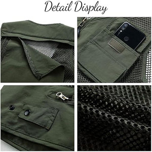Chaleco utilitario para exteriores para hombre, chaleco funcional con múltiples bolsillos para escalada, pesca, senderismo y ropa informal, ropa de trabajo, chaleco con bolsillos - Product Image 5