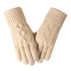 Winter Women's <b>Touchscreen</b> <b>Gloves</b>-Outdoor Daily Use Acrylic/Cotton Knitted <b>Gloves</b> with WRIST Length - Product Image 1