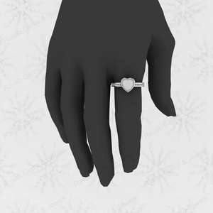 Genuine 925 Silver 8mm Heart CZ Breastmilk Semi Mount <b>Blank</b> Collet <b>Ring</b> Setting for Stone Resin & Ashes Work Keepsake Jewelry - Product Image 6