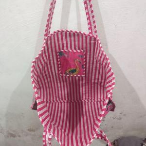 <b>Quilted</b> Cotton Large Tote Bag Eco Friendly Sustainable Sturdy Grocery Shopping Handmade Vintage Boho <b>Summer</b> Zipper Closure - Product Image 2