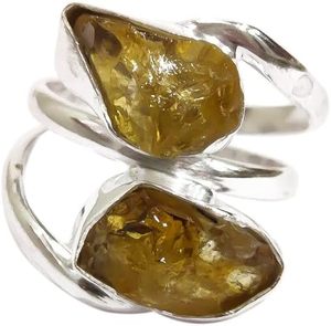 Bague pour femme en argent sterling 925, pierre précieuse citrine naturelle, pierre de naissance de novembre, bijoux faits à la main, cadeau de Noël, cadeau d'anniversaire - Product Image 1