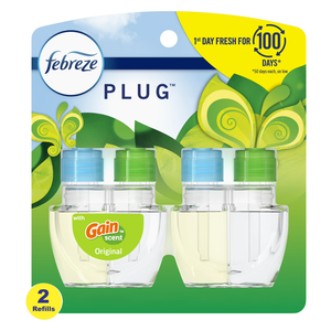 Febreze Plug In Air Freshener, Odor-Fighting Scented <b>Oil</b> Refill, Gain Scent, 2 Refills - Product Image 3