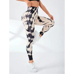 Leggings de yoga taille haute sans couture à séchage rapide pour femmes contrôle du ventre en tissu respirant pour les entraînements de gymnastique décontractés - Product Image 5