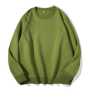 Sudadera de Cuello Redondo Extra Grande para Hombre, Color Sólido, Tejido de Algodón, Informal, para Otoño, Corte Regular - Product Image 4