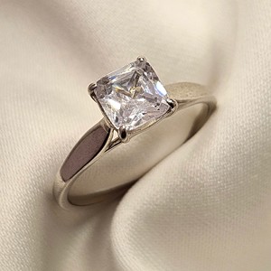 Princess Cut Diamond 925 <b>Silver</b> & 14K/18K Yellow Gold Fine Jewelry Tiny Style Engagement <b>Ring</b> for Women/<b>Men</b> Lab Grown Diamond - Product Image 1