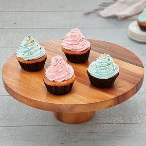 Best Quality Acacia <b>Wood</b> Decorative <b>Cake</b> Stand with Scalloped Edges Latest Design for Wedding Anniversary <b>Birthday</b> <b>Cake</b> Tools - Product Image 2