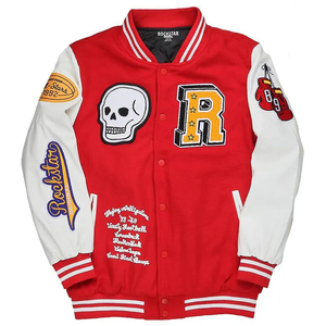 OEM Service Men's Vintage Denim Varsity <b>Jacket</b> Hooded Windproof Cotton Liner for Winter Washed Crocheted Weaving <b>Collar</b> Zipper - Product Image 2
