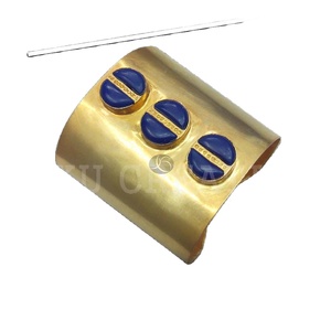 SKU5883กำไลอัญมณีทำมือดีไซน์เนอร์ชุบทอง - Product Image 1