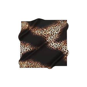 Luxurious Long Black Silk Leopard Print Scarf - Product Image 1