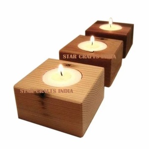 For Sale Tabletop <b>Tealight</b> <b>Holder</b> Custom Acacia Mango Walnut Wood Candle Stand for Home Office Wedding in Wholesale Prices - Product Image 3