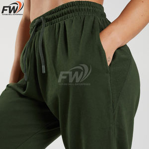 Pantalones deportivos personalizados de otoño/invierno, suaves, de forro polar, cálidos, holgados, para mujer, pantalones de chándal de algodón, pantalones jogger de pierna ancha para mujer - Product Image 5