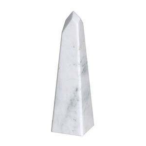 Obélisque en marbre blanc, Obélisque décoratif en marbre poli, Obélisque en marbre Walwyn - Product Image 3
