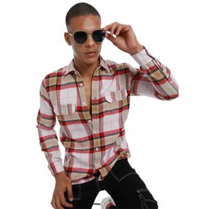 Camisa a cuadros de algodón cepillado clásica personalizada OEM, calidad superior, ajuste cómodo y diseño elegante - Product Image 3