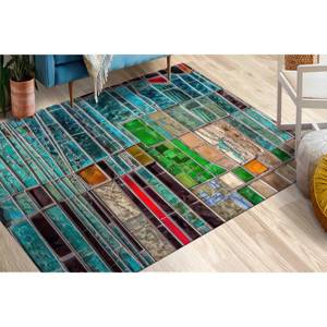 Stained Glass Style Colorful <b>Rug</b>: Modern Art Decor,<b>Chenille</b> <b>Rug</b> - Product Image 2