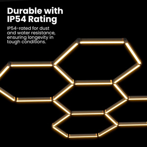 Lampes de garage hexagonales LED 14 763 lumens 3 modes d'éclairage (<span class=keywords><strong>6900K</strong></span>/4300K/3000K) 192W Aluminium IP20 pour le detailing automobile/la coiffure - Product Image 2