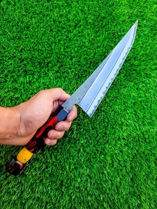 Cuchillo Santoku personalizable de acero al carbono, mango de resina múltiple, regalo DIY para padres chefs, soporte OEM, cuchillos de cocina preciosos - Product Image 4