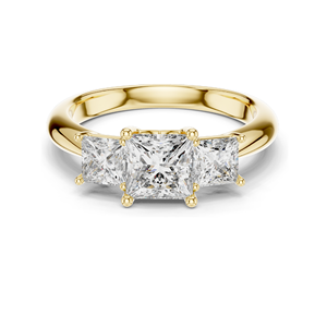 Anillo de Compromiso de 3 Piedras con Diamante de Laboratorio de 2.00 CT, Corte Princesa, Oro de 10KT, 14KT, 18KT y Plata 925, Oro Rosa, Amarillo, Blanco - Product Image 2