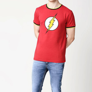 Camiseta de fitness personalizada de talla grande con cuello redondo para hombre, camiseta de manga corta de algodón con estampado sólido de microfibra, logotipo personalizado impreso - Product Image 3