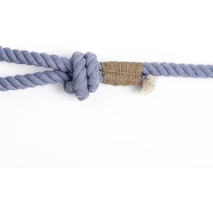 Correa para Perro de Cuerda de Algodón Azul Claro Degradado, Resistente, Hecha a Mano, Trenzada, Personalizable - Product Image 4