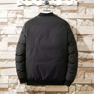 Veste bomber décontractée réversible coupe-vent et respirante pour homme, en tissu laine/polyester, service OEM - Product Image 4