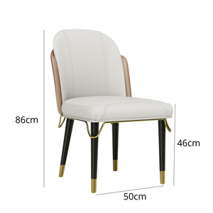 Chaises de salle à manger de style mid-century modern avec revêtement en similicuir et pieds en bois et métal - Mobilier d'intérieur - Product Image 6