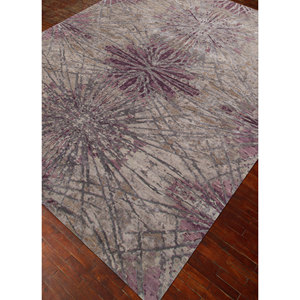 Alfombra Kavi Gris y Negra de Lana y Seda de Bambú Anudada a Mano, Diseño Teoría del Caos, Patrón Abstracto Rectangular para Sala de Estar Juvenil Esk-400 - Product Image 2