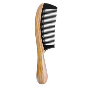 Natural Wood and Horn Comb for Salon Styling Handcrafted Wood and Horn Comb for Fine-to-thick Hair Wide-tooth Wood and Horn Comb - Product Image 4