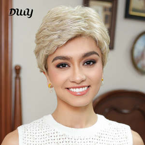 วิกผมสังเคราะห์สีบลอนด์ทรงพิกซี่ Audrey-DWY แบบถอดได้ พร้อมโครงสร้างโมโนโปร่งใสด้านหน้า - Product Image 1