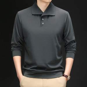 2025 Spring New <b>Men's</b> Solid Color Two-Button Casual Fashion <b>Sweatshirt</b> OEM Custom Logo Embroidery Printed Design Anti-Wrinkle - Product Image 6