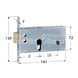 LOCK pour bandes latérales, 1 jet et loquet intégré. Cylindre façonné non inclus. - Product Image 1